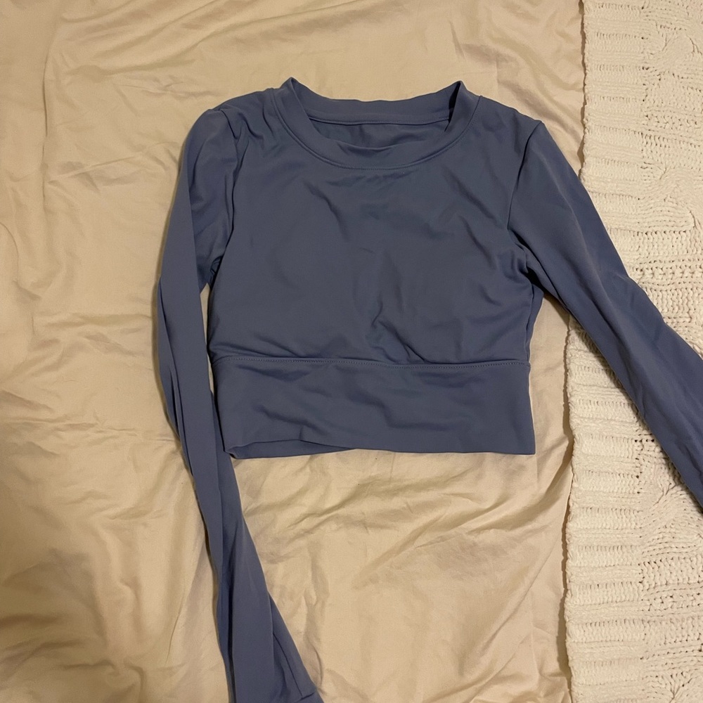Light blue workout crop top